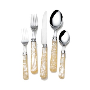 Juego de cubiertos de acero inoxidable de lujo para el hogar con nuevo juego de cubiertos de diseño de mango hecho a mano para boda de restaurante - Product Image 3