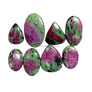 Natural Loose <b>Ruby</b> Zoisite Cabochon AAA Grade Handmade FAIJAN GEMS Third Party Certified Rajasthan Green Gemstone Jewellery - Product Image 1