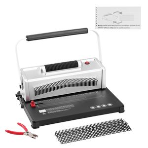 Macchina Rilegatrice Elettrica Portatile a 46 Fori, Rilegatrice a Spirale da 500 Fogli, 100 Pezzi di Spirali a 5/1 Pollici - Product Image 1