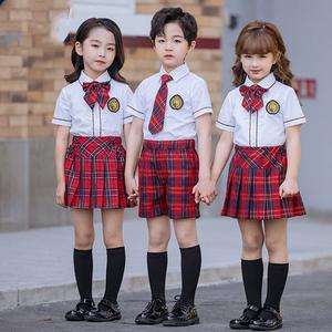 Ensemble d'uniformes d'été personnalisés pour l'école primaire, jupe et pantalon pour enfants de maternelle, polyester/coton, haute qualité - Product Image 1