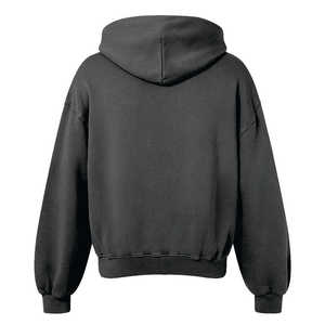 Sudadera con capucha extragrande gris carbón personalizada, de forro polar de poliéster/algodón de alto gramaje, talla grande, lavada, estilo urbano de primavera para hombre - Product Image 2