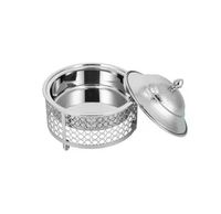 Couverture de lampe chauffante de luxe en acier inoxydable pour buffet, chauffe-plat décoratif pour hôtels et traiteurs, diamètre 33 cm