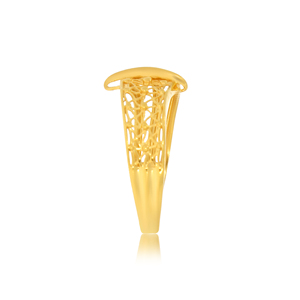 Bague élégante en or à motif floral entrelacé pour femme, bague de créateur ajourée contemporaine - Product Image 3