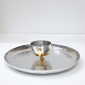 Stylish Hammered <b>Mirror</b> Polished Large Metal Stainless Steel Food Dessert Bowl Greatest Quality Home Dining Table Food <b>Tray</b> - Product Image 1