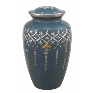 White Enamel Brass Cremation Urn <b>Silver</b> Engraved Band Memorial Ashes Urn Elegant Funeral Keepsake for Adults - Product Image 2