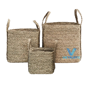 Factory Supply Seagrass Woven Eco-Friendly Rustic Multi-Purpose Storage Organizer <b>Basket</b> for Laundry and Daily Home Use - Product Image 1
