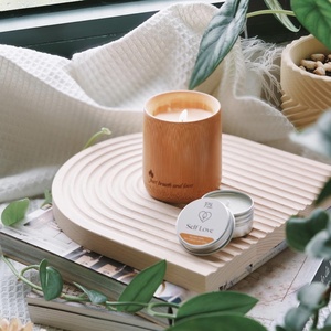 Natural Scent Candle in <b>Bamboo</b> <b>Container</b> Wholesale High End Scented Candles With Customized logo - Product Image 6
