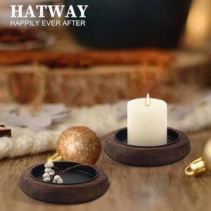 Farmhouse Style Natural Wood <b>Candle</b> Holder Rustic Wooden <b>Candle</b> Stand Vintage <b>Small</b> Handmade Christmas Decor Customizable Color - Product Image 5