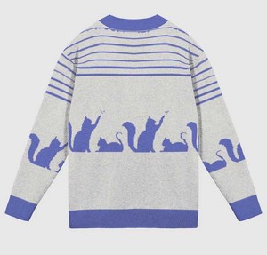 Breathable Retro Style Men's V-Neck Cardigan Varsity Striped Knit Sweater Button Up Casual Daily Wear Knit <b>Jacket</b> - Product Image 6