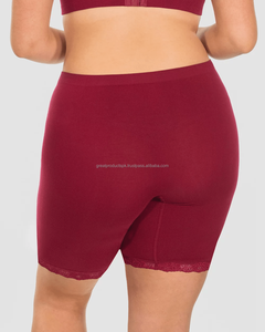 Shorts de sport longs pour femmes, 100% coton, respirants, écologiques, séchage rapide, anti-frottement, couleur personnalisable, pour yoga et course à pied - Product Image 3