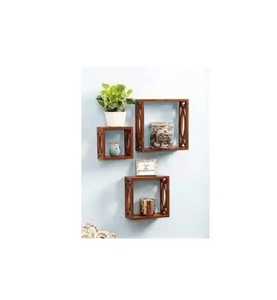 Square Wooden Adjustable Modern Wall <b>Shelf</b> Set <b>Floating</b> <b>Cube</b> Display Unit Wall Mounted Storage Box Organizer Rack for Living - Product Image 1