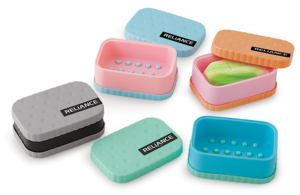 Reliance Plastic Soap Dish With Anti Slip Design Modern Bath <b>Accessory</b> Blue Color - Product Image 4
