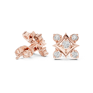 Pendientes de compromiso de oro blanco de 14 quilates con diamantes cultivados en laboratorio para mujer |   Diamante Cultivado Nuevo - Product Image 5