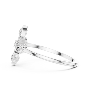 Custom White Gold Floral Lab Grown Diamond Ring Women's Flower Diamond Ring Fine Jewelry OEM ODM Wholesale Price - Product Image 1