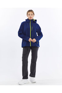 Chaqueta Softshell Azul Neón con Cierre para Mujer |   Chaqueta Técnica con Capucha, Cortavientos, para Exteriores |   Chaqueta impermeable para senderismo en montaña - Product Image 6
