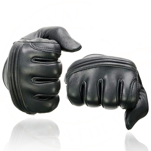 Samroz Sports Men's Perforated Leather Full Finger Motorcycle Hand <b>Gloves</b> W/Breathable ‘Open Knuckle - Product Image 4