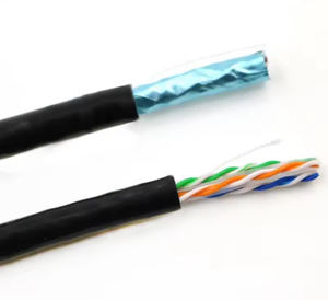 Cable LAN Cat5e FTP para Exteriores, Cubierta <span class=keywords><strong>de</strong></span> PE Antienvejecimiento <span class=keywords><strong>de</strong></span> Cobre Puro, Cable Ethernet Blindado FTP para Cableado <span class=keywords><strong>de</strong></span> Internet en Exteriores - Product Image 1