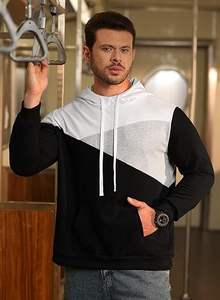 เสื้อฮู้ดผู้ชายผ้าโพลีเอสเตอร์ผสมคอตตอน พิมพ์โลโก้ตามสั่ง ผลิตจากโรงงานโดยตรง เสื้อสเวตเชิ้ตผ้าฟลีซลำลองแฟชั่น มีฮู้ด สีพื้น - Product Image 3