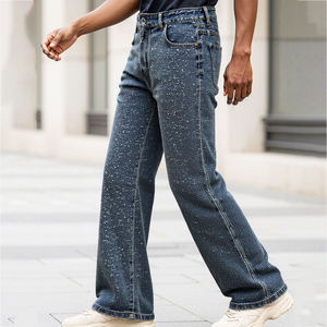 Skinny Fit High Waist <b>Plus</b> <b>Size</b> Women's Jeans Fashionable Retro Trend Diamond Design Straight Leg Jeans with Buttons - Product Image 3