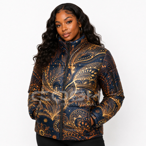 Cosh International Custom Women's <b>Cropped</b> <b>Puffer</b> <b>Jacket</b> Down Insulated Sublimation Printed Winter Outerwear <b>Jacket</b> - Product Image 1