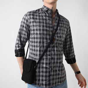 Men's Plaid Printed Long Sleeve Casual Shirt Turn-<b>down</b> Collar 100% Cotton Breathable Autumn Wear Shirt - Product Image 2