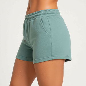 Pantalones Cortos de Felpa de Algodón para Mujer, Cintura Elástica Suave con Cordón, Ropa Casual para el Hogar, OEM, Personalizados, Venta al Por Mayor Directa de Fábrica - Product Image 3