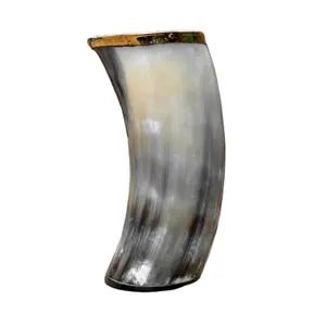 Декоративная рога, стеклянная кружка, пивной стакан, размер 6 с латунным верхом и низом от Aaliyan impex