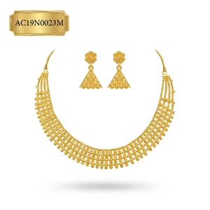 New Nigerian <b>Charm</b> Necklace Set with Geometric Drop Earrings Fashion Jewelry - Product Image 4