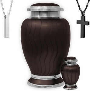 Ensemble d'urnes funéraires noires avec motif libellule, lune et coucher de soleil, collier pendentif urne, urne funéraire écologique - Product Image 2