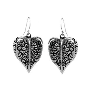 Pendientes Colgantes de Plata de Ley 925 con Textura de Hoja de Peepal para Mujer - Regalo de Aniversario y Fiesta - Product Image 3