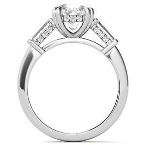 Bague en Moissanite à taille ronde, en argent sterling 925 plaqué or blanc, pour fiançailles, mariage, solitaire de luxe, bijoux étincelants - Product Image 2