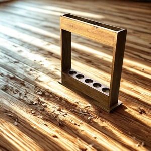Porte-parapluies en bois à 5 fentes pour l'entrée, le bureau et l'organisation des parapluies, fabriqué à la main en Inde - Product Image 6