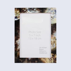 <b>Black</b> & White Bone Inlay <b>Photo</b> <b>Frame</b> | Modern Handcrafted Décor <b>Frame</b> - Product Image 3