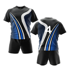 Uniforme de Rugby Talla Grande 2026, Jersey de Manga Corta y Pantalones Cortos Unisex, Verde con Rayas Blancas, para Todas las Temporadas - Product Image 2