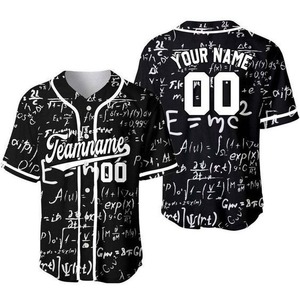 Custom Math Formula <b>Baseball</b> Jersey Unisex Half Sleeve Heat-Transfer Printed Front Full Print Breathable 100% Polyester Adult - Product Image 1