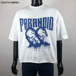เสื้อยืดโอเวอร์ไซส์ทรงบ็อกซี่ ผ้าคอตตอน 100% หนักพิเศษ 320gsm ตัดเย็บแบบไหล่ตก สไตล์สตรีทแวร์สำหรับผู้ชาย ทรงหลวม สีพื้น - Product Image 3