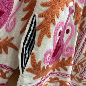 Hand Embroidered Suzani <b>Jacket</b> For Women Boho Floral Cotton <b>Quilted</b> Coat Ethnic Statement <b>Jacket</b> - Product Image 5