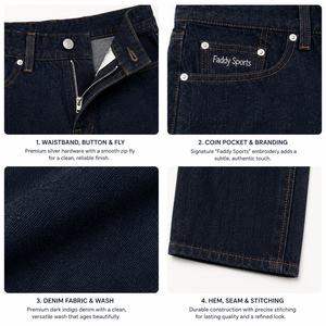 Pantalon en jean taille haute coupe large unisexe, coupe droite ample, bleu foncé, style streetwear, avec logo personnalisé, vente en gros - Product Image 4