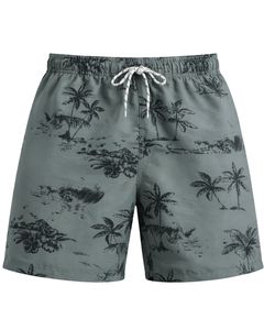 Shorts de Baño Personalizados para Hombre con Estampado de Palmeras, Secado Rápido, Shorts de Playa, Shorts de Surf, Cintura Elástica con Cordón, OEM Personalizado - Product Image 1