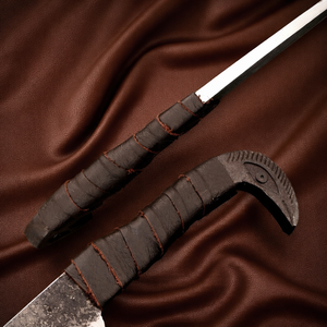 มีดแคมป์ปิ้งไวกิ้งเหล็กกล้าคาร์บอนทำมือแบบกำหนดเองของ Smith พร้อมด้ามจับรูปหัวอีกา ใบมีดตรงขนาด 5 นิ้ว รับผลิตแบบ OEM/ODM - Product Image 4