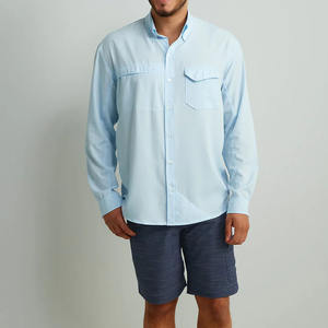 Chemise à manches longues personnalisée, professionnelle, imperméable, 100% polyester, avec étiquette privée, boutonnée, protection solaire UPF 50, coupe-vent, séchage rapide - Product Image 6