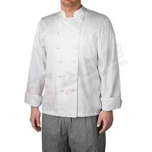 Blanco-poliéster Algodón Singles-breasted Frenches-Cocina italiana-Baking Cook-Wear Work-Wear Manga larga Chef Uniformes Chaqueta - Product Image 5