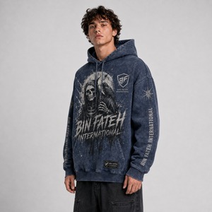 Sweat à capuche respirant et à séchage rapide pour hommes, en coton, effet délavé à l'acide, prix de gros, sweat à capuche épais délavé à l'acide pour garçons - Product Image 2