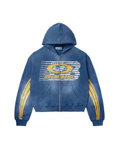 Conjunto Deportivo de Invierno Estilo Urbano con Cremallera, Pantalones Acampanados, Tela y Logotipo Personalizados, Ropa Casual a Rayas para Hombre - Product Image 4