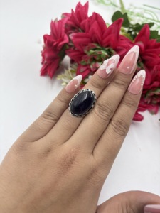 Natural Amethyst 925 Silver Plated Oval Trendy <b>Boho</b> Style Unisex Wedding Engagement Gift Fashion Jewelry Purple Gemstone <b>Ring</b> - Product Image 5