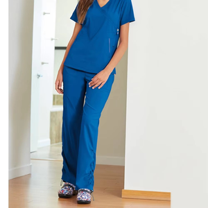 Conjunto de Uniformes Médicos Profesionales Azul Rey Vibrante, Transpirables, Duraderos, para Hospital y Enfermería, Traje Elástico Cómodo - Product Image 2
