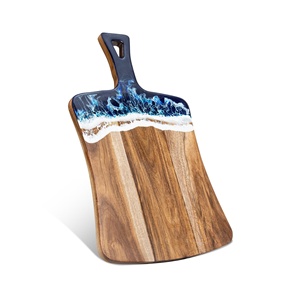 Planche à découper en bois d'acacia et en résine Planche naturelle Blocs au design moderne Produit tendance de qualité pour la maison, l'hôtel et le restaurant - Product Image 6