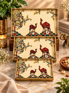 Bandeja de madera con forma de camello, arte popular de Rajastán, regalo de inauguración de casa india, regalo de Diwali, bandeja decorativa pintada a mano - Product Image 4