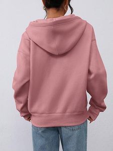 <b>Women's</b> Hoodie <b>half</b> <b>Zip</b> Up Pullover Oversized <b>Sweatshirt</b> With Pocket Heavyweight fall fashion outfit casual jacket winter cloths - Product Image 3