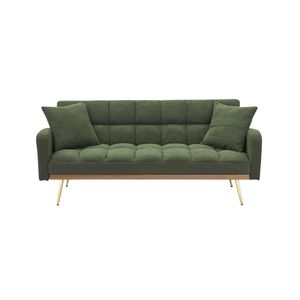 Divano Letto Verde da 69 Pollici con Funzione Regolabile per Piccoli Spazi, Ideale per Soggiorno o Camera da Letto - Product Image 6